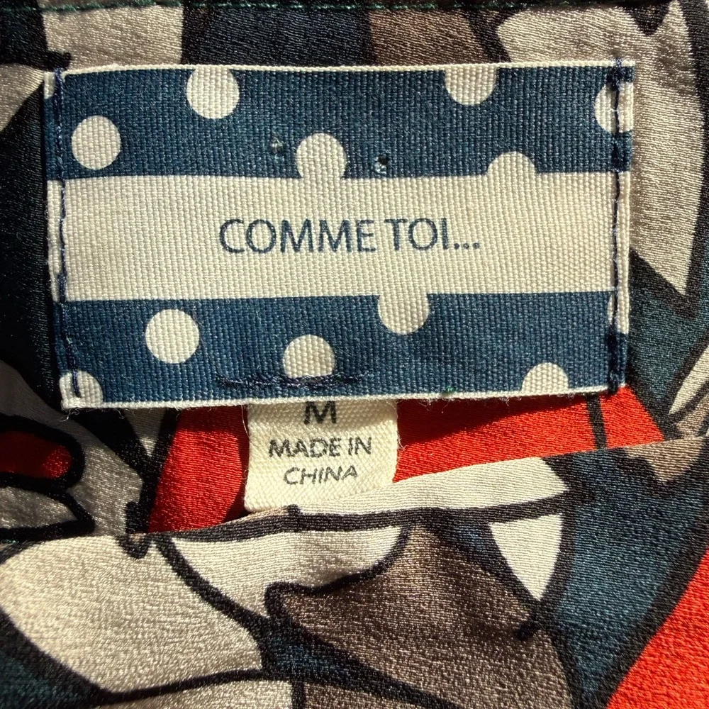 Anthropologie Comme Toi Lined Pleated Abstract Floral Skirt, Medium - Picture 8 of 10